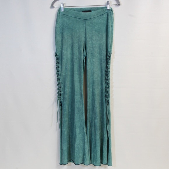 The Pyramid Collection Gray Bell Bottom Stretch Pants Size XS - Picture 2 of 7